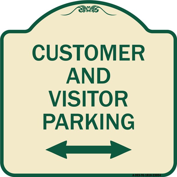 Reserved Parking Customer and Visitor Parking Heavy-Gauge Aluminum Sign, 18" x 18", TG-1818-23054